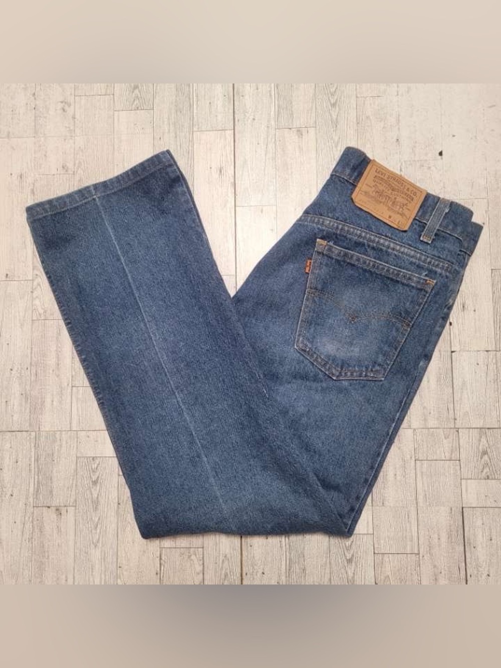 Men's Levi's 585 Vintage 70's Mid Wash Straight Leg 100% Cotton Jeans Size 34